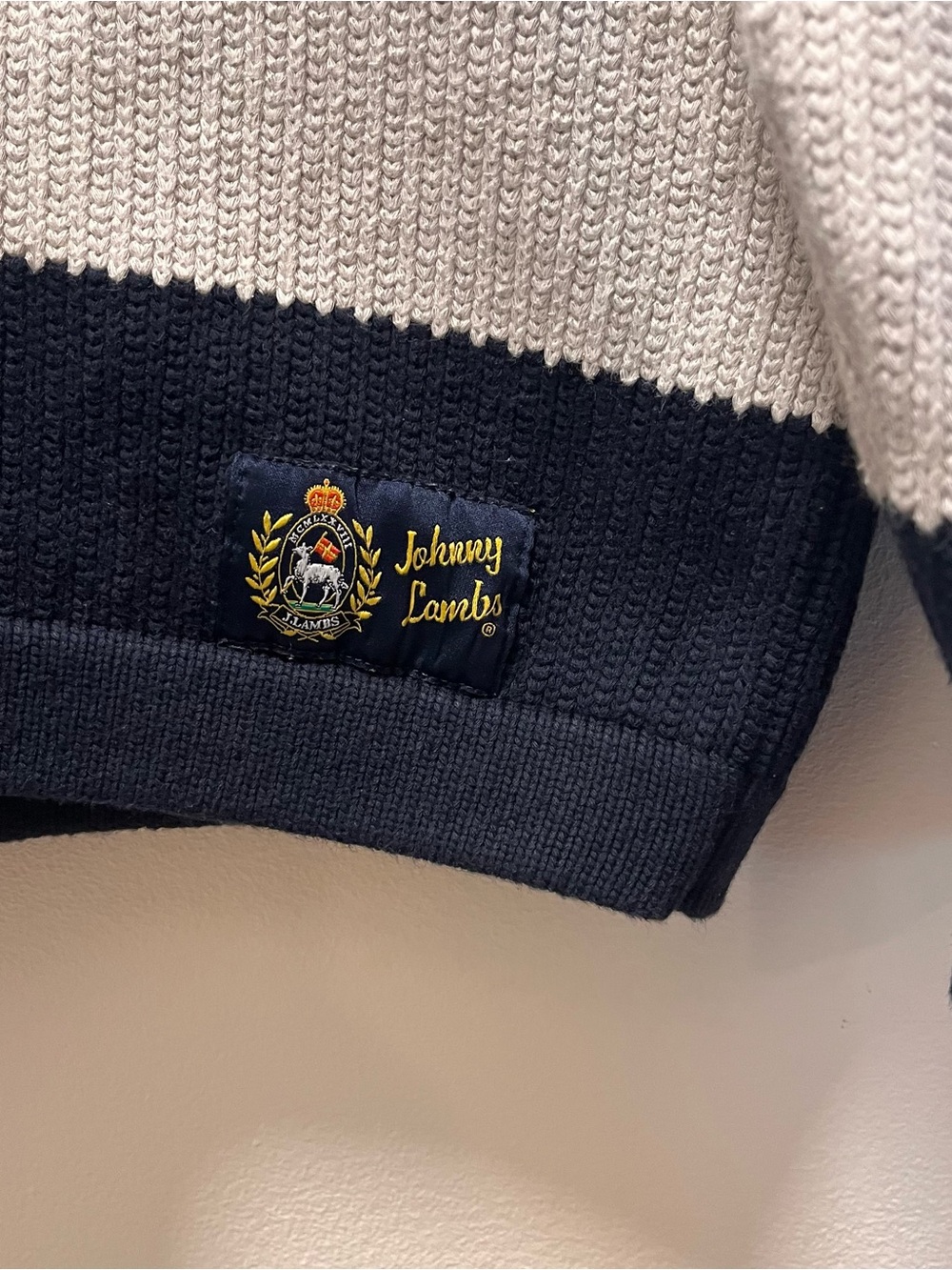 Johnny Lambs Yacht Club Nautical Navy/White Coastal Nautical Sweater, Men’s, XL - Picture 3 of 6